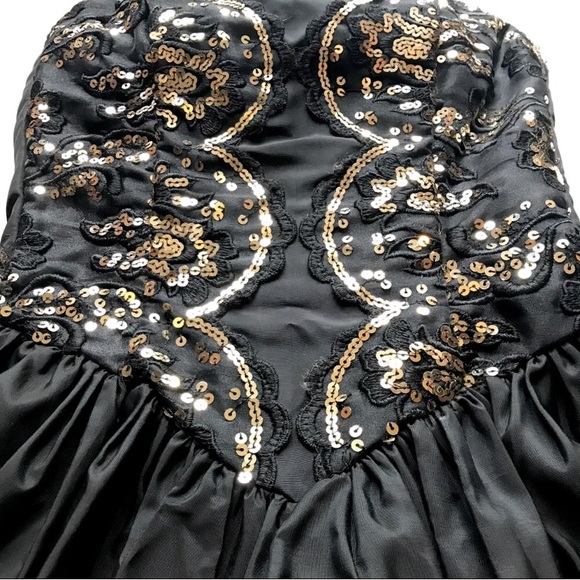 Vintage 80s Black sequined cocktail dress - Picture 6 of 8